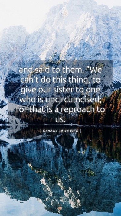 Picture 05 - Genesis 34:14 WEB Mobile Phone Wallpaper - and said to them, 