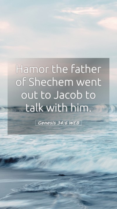 Picture 05 - Genesis 34:6 WEB Mobile Phone Wallpaper - Hamor the father of Shechem went out to Jacob to - Mobile Bible Verse Wallpaper