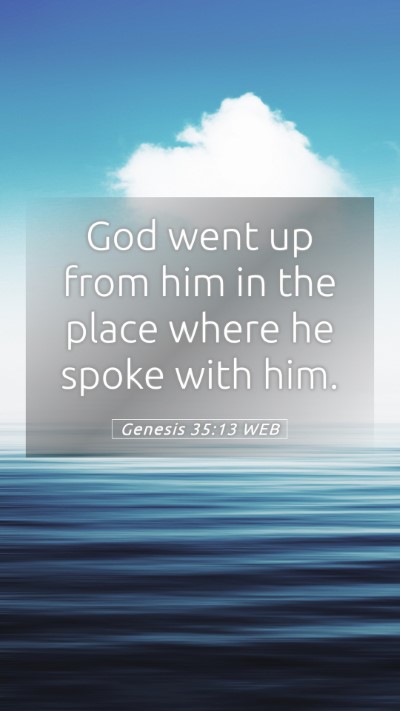 Picture 05 - Genesis 35:13 WEB Mobile Phone Wallpaper - God went up from him in the place where he spoke - Mobile Bible Verse Wallpaper