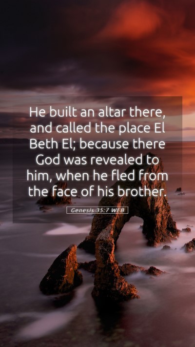 Picture 05 - Genesis 35:7 WEB Mobile Phone Wallpaper - He built an altar there, and called the place El - Mobile Bible Verse Wallpaper