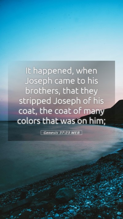 Picture 05 - Genesis 37:23 WEB Mobile Phone Wallpaper - It happened, when Joseph came to his brothers, - Mobile Bible Verse Wallpaper