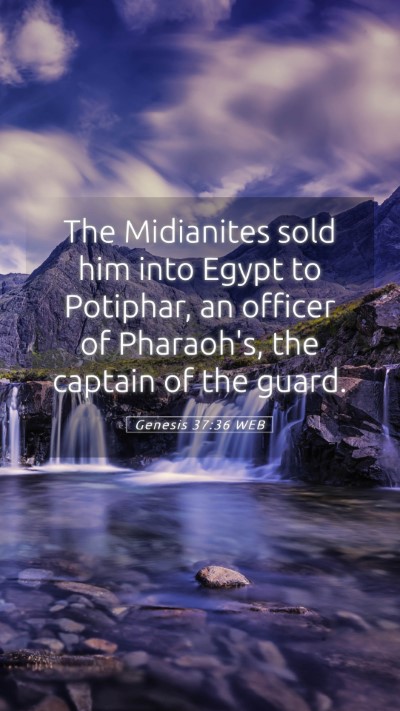 Picture 05 - Genesis 37:36 WEB Mobile Phone Wallpaper - The Midianites sold him into Egypt to Potiphar, - Mobile Bible Verse Wallpaper