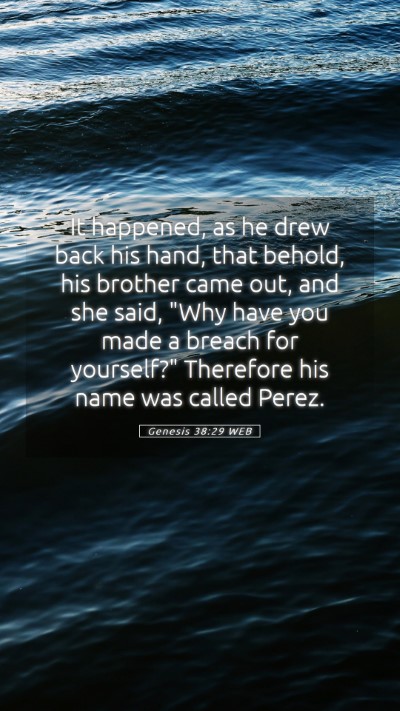 Picture 05 - Genesis 38:29 WEB Mobile Phone Wallpaper - It happened, as he drew back his hand, that - Mobile Bible Verse Wallpaper