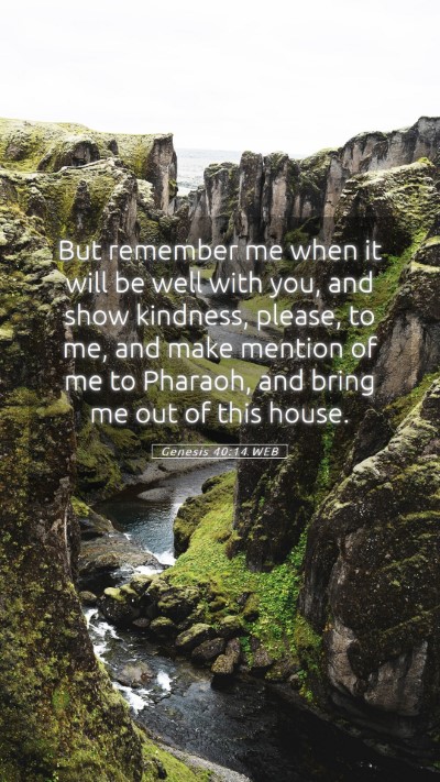 Picture 05 - Genesis 40:14 WEB Mobile Phone Wallpaper - But remember me when it will be well with you, - Mobile Bible Verse Wallpaper