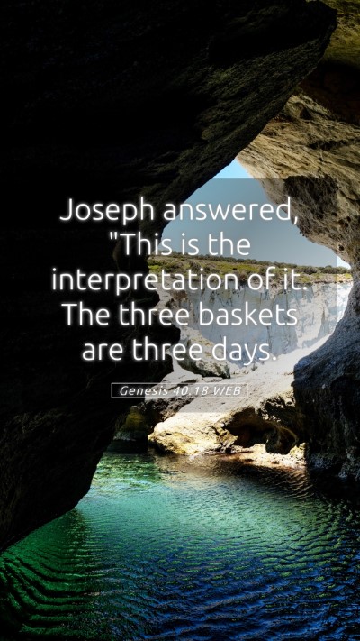 Picture 05 - Genesis 40:18 WEB Mobile Phone Wallpaper - Joseph answered, 