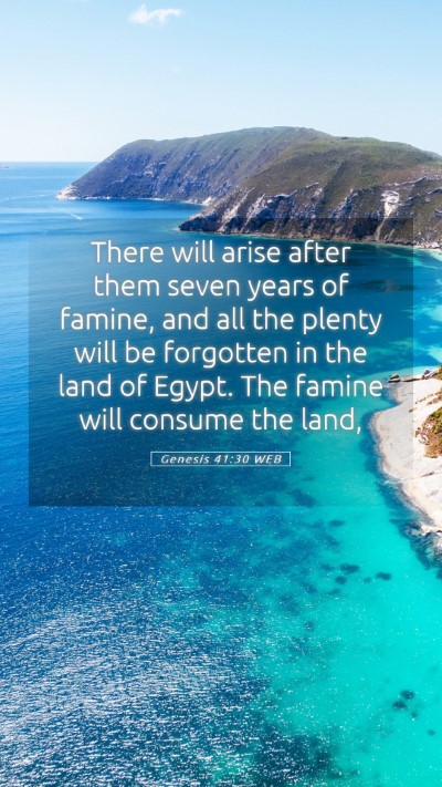 Picture 05 - Genesis 41:30 WEB Mobile Phone Wallpaper - There will arise after them seven years of - Mobile Bible Verse Wallpaper