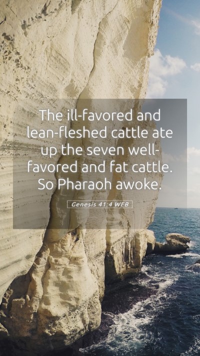 Picture 05 - Genesis 41:4 WEB Mobile Phone Wallpaper - The ill-favored and lean-fleshed cattle ate up - Mobile Bible Verse Wallpaper