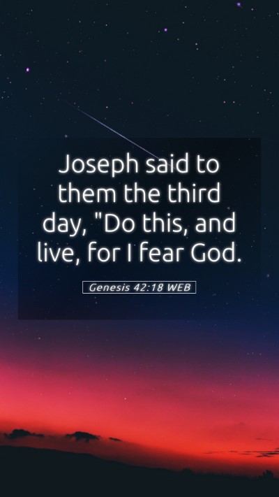 Picture 05 - Genesis 42:18 WEB Mobile Phone Wallpaper - Joseph said to them the third day, 