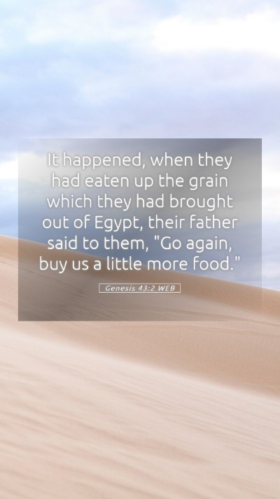 Picture 05 - Genesis 43:2 WEB Mobile Phone Wallpaper - It happened, when they had eaten up the grain - Mobile Bible Verse Wallpaper