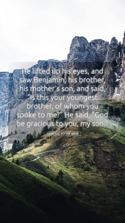 Picture 05 - Genesis 43:29 WEB Mobile Phone Wallpaper - He lifted up his eyes, and saw Benjamin, his - Mobile Bible Verse Wallpaper