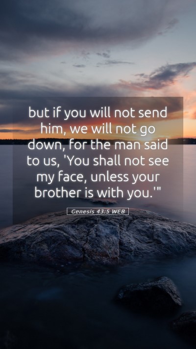 Picture 05 - Genesis 43:5 WEB Mobile Phone Wallpaper - but if you will not send him, we will not go - Mobile Bible Verse Wallpaper
