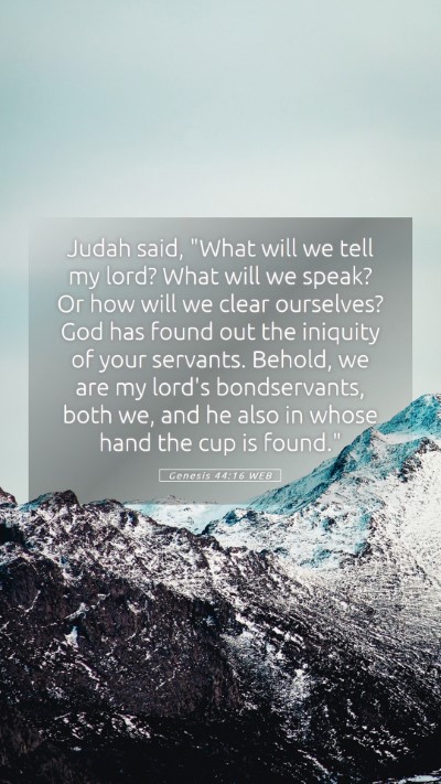Picture 05 - Genesis 44:16 WEB Mobile Phone Wallpaper - Judah said, 
