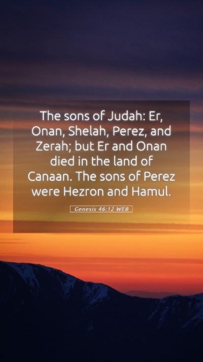 Picture 05 - Genesis 46:12 WEB Mobile Phone Wallpaper - The sons of Judah: Er, Onan, Shelah, Perez, and - Mobile Bible Verse Wallpaper