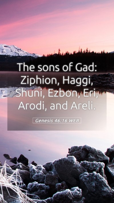 Picture 05 - Genesis 46:16 WEB Mobile Phone Wallpaper - The sons of Gad: Ziphion, Haggi, Shuni, Ezbon, - Mobile Bible Verse Wallpaper