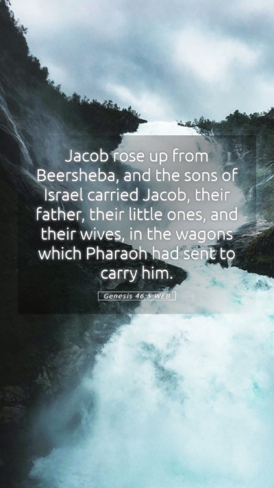 Picture 05 - Genesis 46:5 WEB Mobile Phone Wallpaper - Jacob rose up from Beersheba, and the sons of - Mobile Bible Verse Wallpaper