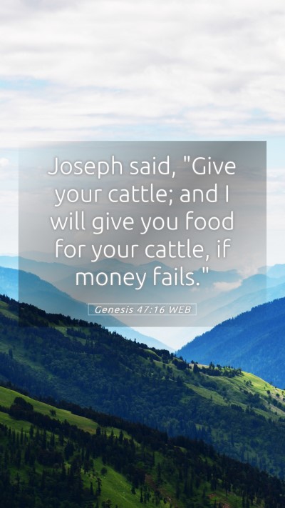 Picture 05 - Genesis 47:16 WEB Mobile Phone Wallpaper - Joseph said, 