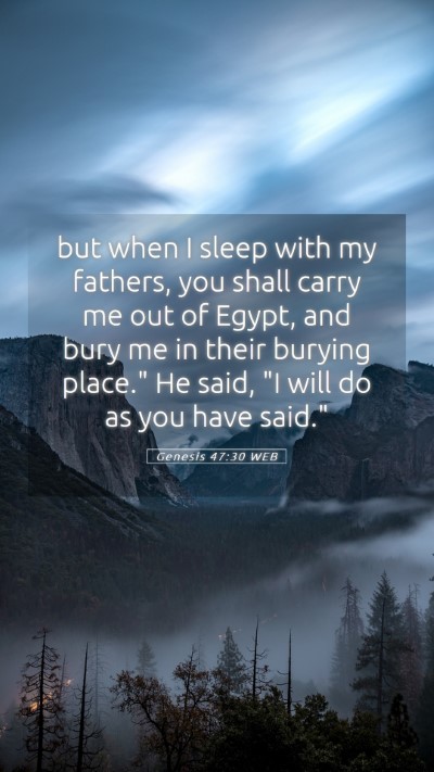 Picture 05 - Genesis 47:30 WEB Mobile Phone Wallpaper - but when I sleep with my fathers, you shall carry - Mobile Bible Verse Wallpaper
