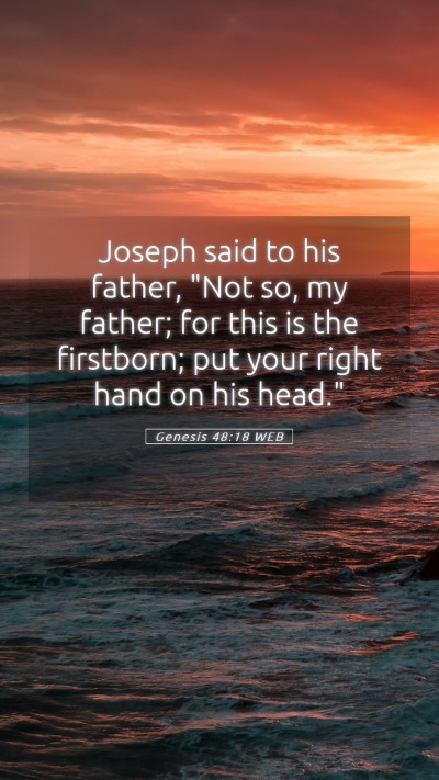Picture 05 - Genesis 48:18 WEB Mobile Phone Wallpaper - Joseph said to his father, 