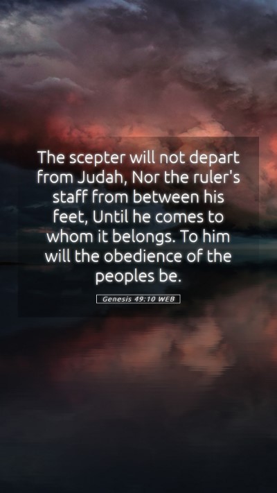 Picture 05 - Genesis 49:10 WEB Mobile Phone Wallpaper - The scepter will not depart from Judah, Nor the - Mobile Bible Verse Wallpaper