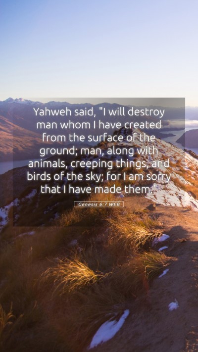 Picture 05 - Genesis 6:7 WEB Mobile Phone Wallpaper - Yahweh said, 