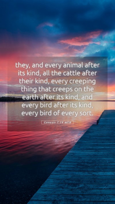 Picture 05 - Genesis 7:14 WEB Mobile Phone Wallpaper - they, and every animal after its kind, all the - Mobile Bible Verse Wallpaper