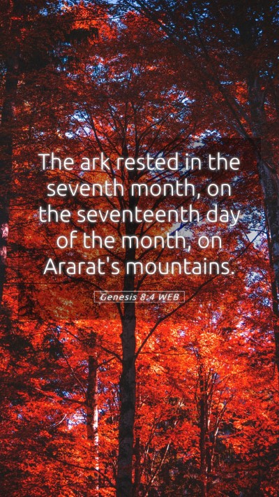 Picture 05 - Genesis 8:4 WEB Mobile Phone Wallpaper - The ark rested in the seventh month, on the - Mobile Bible Verse Wallpaper