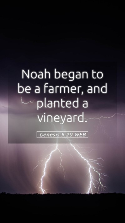 Picture 05 - Genesis 9:20 WEB Mobile Phone Wallpaper - Noah began to be a farmer, and planted a - Mobile Bible Verse Wallpaper