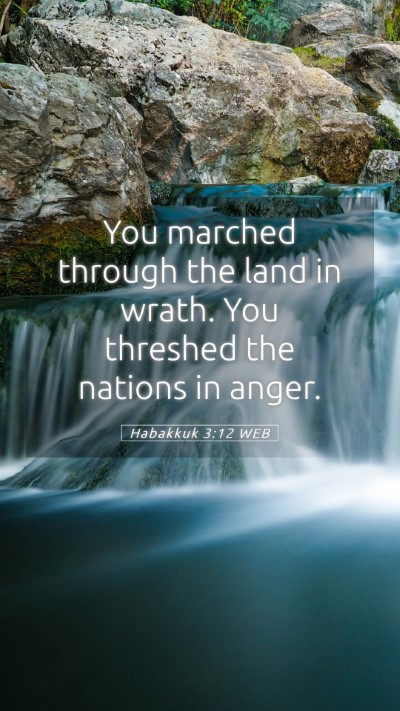 Picture 05 - Habakkuk 3:12 WEB Mobile Phone Wallpaper - You marched through the land in wrath. You - Mobile Bible Verse Wallpaper
