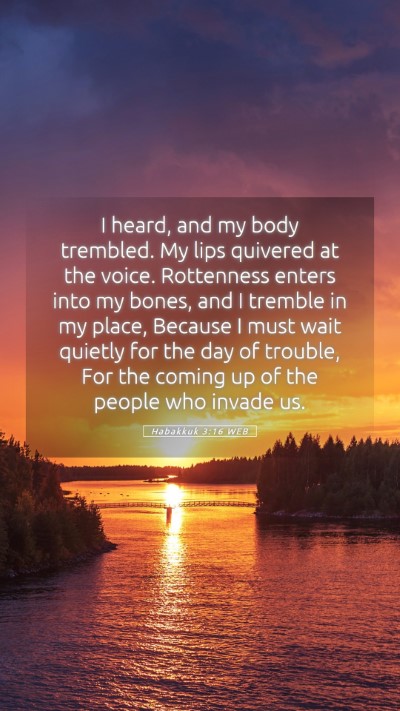 Picture 05 - Habakkuk 3:16 WEB Mobile Phone Wallpaper - I heard, and my body trembled. My lips quivered - Mobile Bible Verse Wallpaper