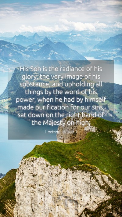 Picture 05 - Hebrews 1:3 WEB Mobile Phone Wallpaper - His Son is the radiance of his glory, the very - Mobile Bible Verse Wallpaper