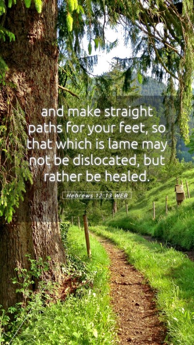 Picture 05 - Hebrews 12:13 WEB Mobile Phone Wallpaper - and make straight paths for your feet, so that - Mobile Bible Verse Wallpaper