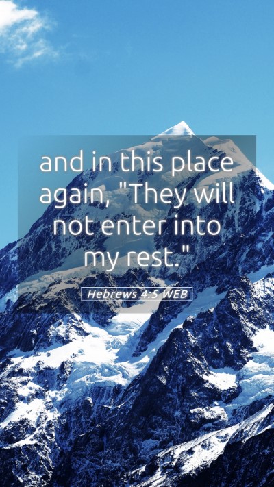 Picture 05 - Hebrews 4:5 WEB Mobile Phone Wallpaper - and in this place again, 