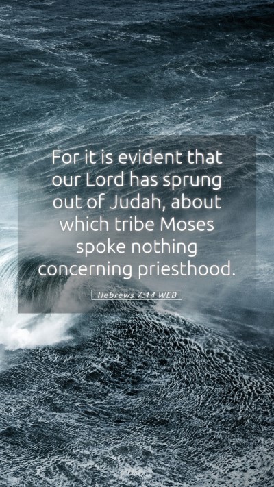 Picture 05 - Hebrews 7:14 WEB Mobile Phone Wallpaper - For it is evident that our Lord has sprung out of - Mobile Bible Verse Wallpaper