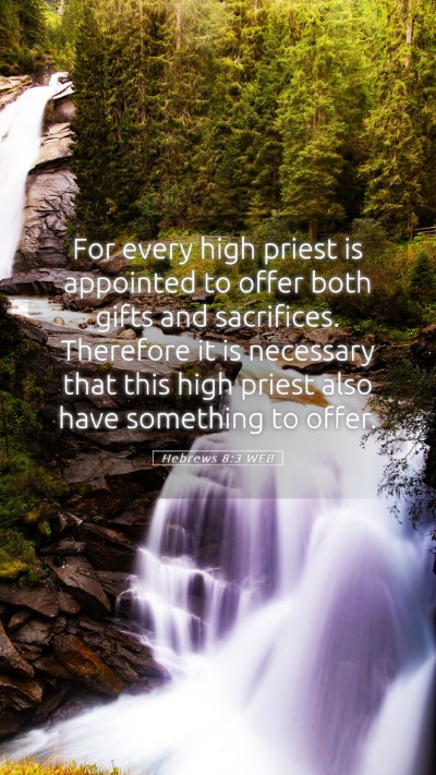 Picture 05 - Hebrews 8:3 WEB Mobile Phone Wallpaper - For every high priest is appointed to offer both - Mobile Bible Verse Wallpaper