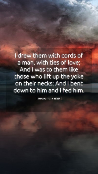 Picture 05 - Hosea 11:4 WEB Mobile Phone Wallpaper - I drew them with cords of a man, with ties of - Mobile Bible Verse Wallpaper