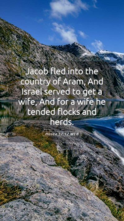 Picture 05 - Hosea 12:12 WEB Mobile Phone Wallpaper - Jacob fled into the country of Aram, And Israel - Mobile Bible Verse Wallpaper