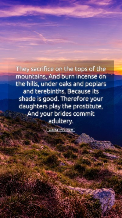 Picture 05 - Hosea 4:13 WEB Mobile Phone Wallpaper - They sacrifice on the tops of the mountains, And - Mobile Bible Verse Wallpaper