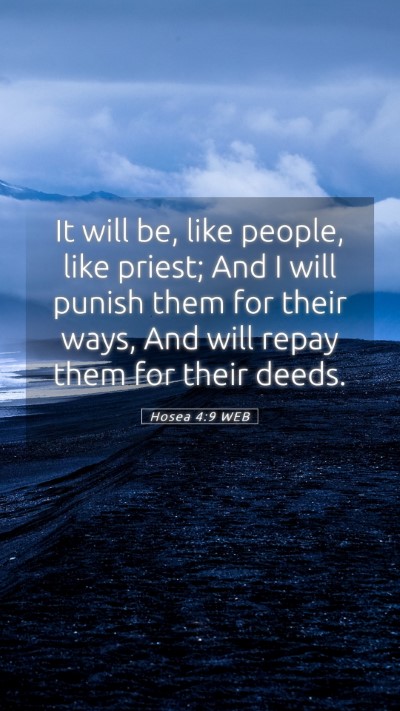 Picture 05 - Hosea 4:9 WEB Mobile Phone Wallpaper - It will be, like people, like priest; And I will - Mobile Bible Verse Wallpaper