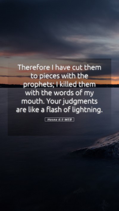 Picture 05 - Hosea 6:5 WEB Mobile Phone Wallpaper - Therefore I have cut them to pieces with the - Mobile Bible Verse Wallpaper
