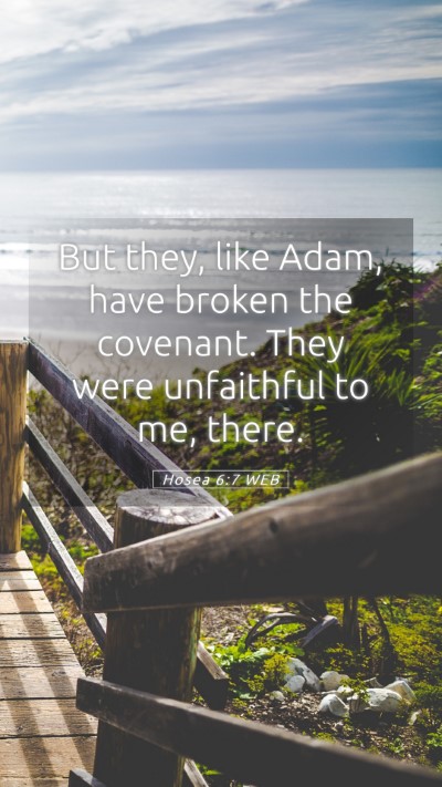 Picture 05 - Hosea 6:7 WEB Mobile Phone Wallpaper - But they, like Adam, have broken the covenant. - Mobile Bible Verse Wallpaper