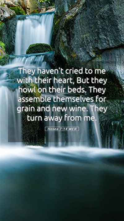 Picture 05 - Hosea 7:14 WEB Mobile Phone Wallpaper - They haven't cried to me with their heart, But - Mobile Bible Verse Wallpaper