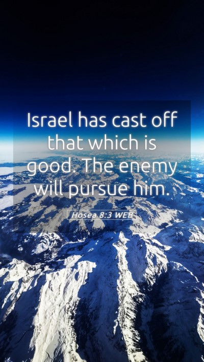 Picture 05 - Hosea 8:3 WEB Mobile Phone Wallpaper - Israel has cast off that which is good. The enemy - Mobile Bible Verse Wallpaper