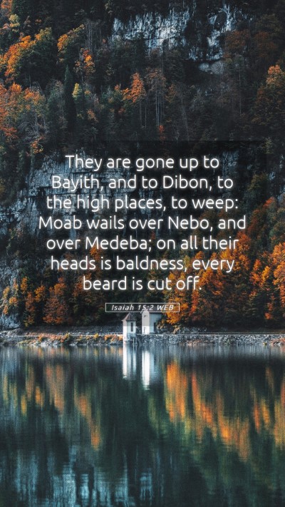 Picture 05 - Isaiah 15:2 WEB Mobile Phone Wallpaper - They are gone up to Bayith, and to Dibon, to the - Mobile Bible Verse Wallpaper