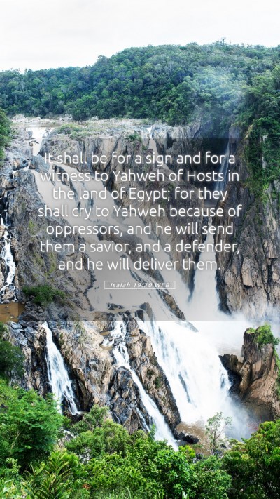 Picture 05 - Isaiah 19:20 WEB Mobile Phone Wallpaper - It shall be for a sign and for a witness to - Mobile Bible Verse Wallpaper