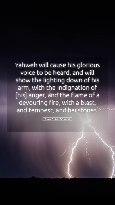 Picture 05 - Isaiah 30:30 WEB Mobile Phone Wallpaper - Yahweh will cause his glorious voice to be heard, - Mobile Bible Verse Wallpaper