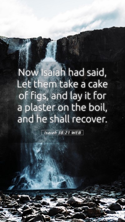 Picture 05 - Isaiah 38:21 WEB Mobile Phone Wallpaper - Now Isaiah had said, Let them take a cake of - Mobile Bible Verse Wallpaper