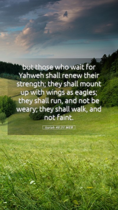 Picture 05 - Isaiah 40:31 WEB Mobile Phone Wallpaper - but those who wait for Yahweh shall renew their - Mobile Bible Verse Wallpaper