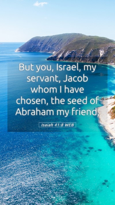 Picture 05 - Isaiah 41:8 WEB Mobile Phone Wallpaper - But you, Israel, my servant, Jacob whom I have - Mobile Bible Verse Wallpaper