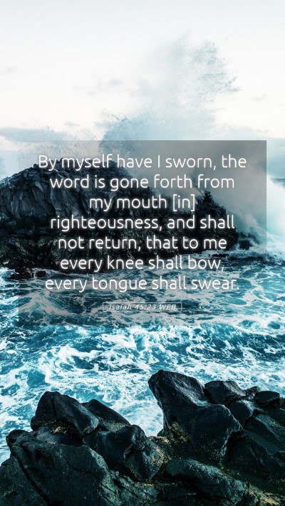 Picture 05 - Isaiah 45:23 WEB Mobile Phone Wallpaper - By myself have I sworn, the word is gone forth - Mobile Bible Verse Wallpaper