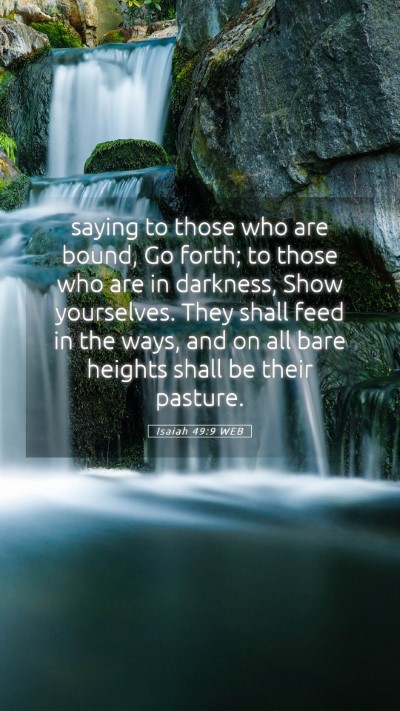 Picture 05 - Isaiah 49:9 WEB Mobile Phone Wallpaper - saying to those who are bound, Go forth; to those - Mobile Bible Verse Wallpaper